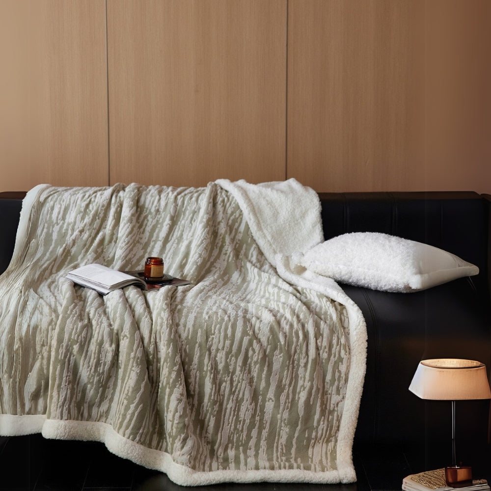 Bark-Inspired Berber Fleece Snuggle Blanket