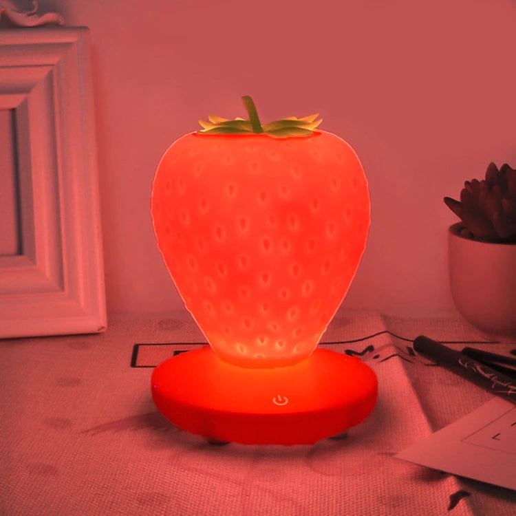 Strawberry Nightstand Lamp with Touch Control and LED Illumination