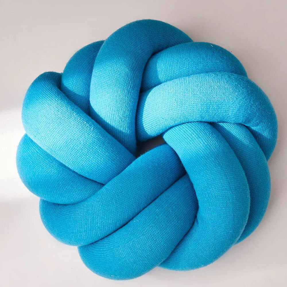 Pretzel-Shaped Hand-Knotted Lumbar Cushion