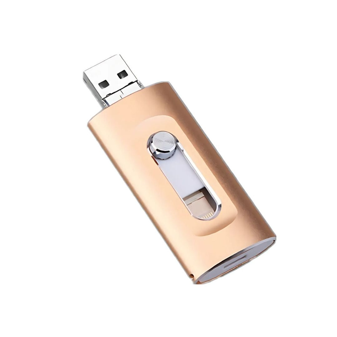 3-in-1 USB Stick with USB 3.0, OTG, and Type C Adapters