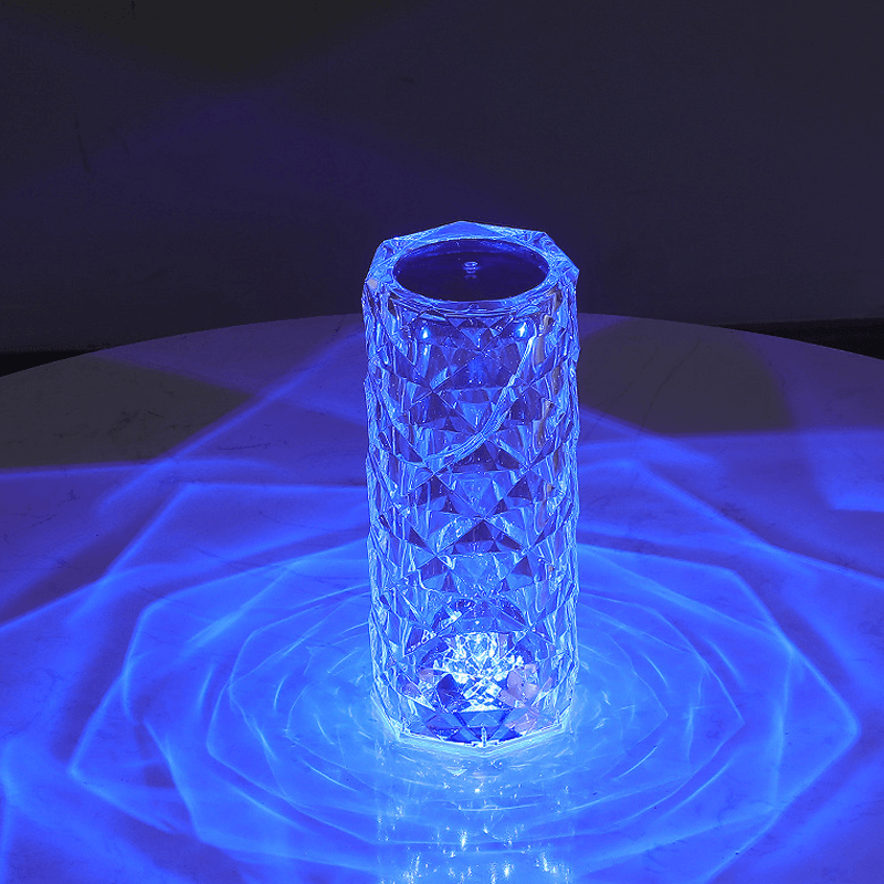 Crystal Touch Table Lamp with Rose-Shaped Silhouette