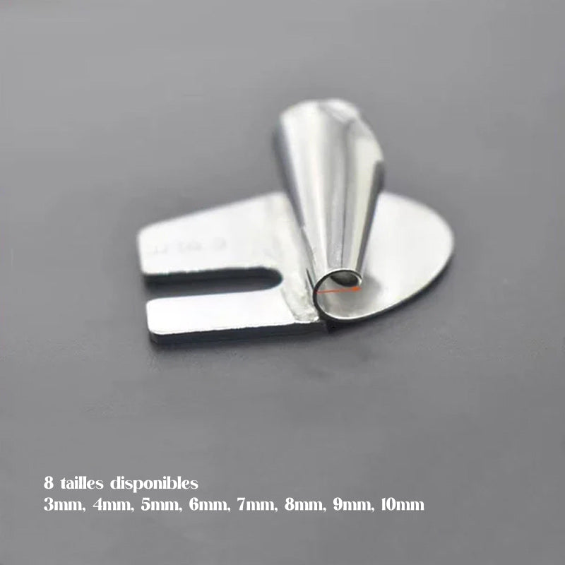Sewing Machine Rolled Hemming Foot - Stainless Steel, 3mm to 10mm