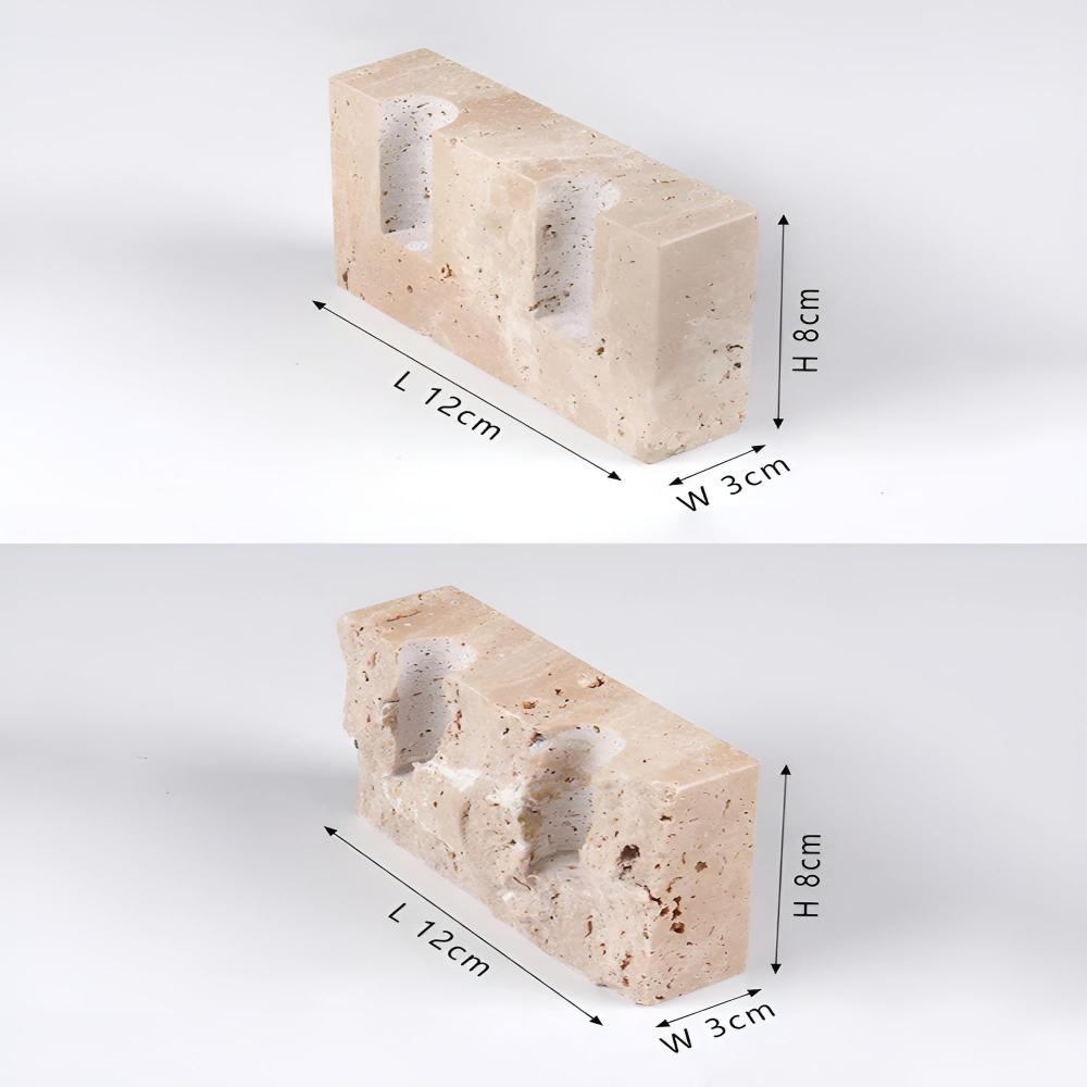 Travertine Stone Candle Holder for Taper Candles