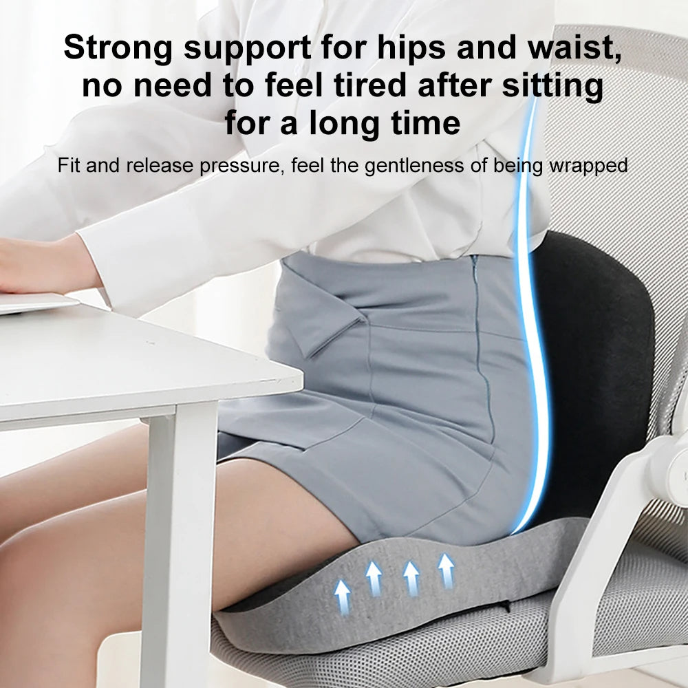Ergonomic Memory Foam Lumbar Support Seat Cushion