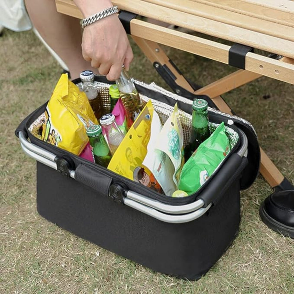 Collapsible Waterproof Picnic Basket with Leakproof Lining