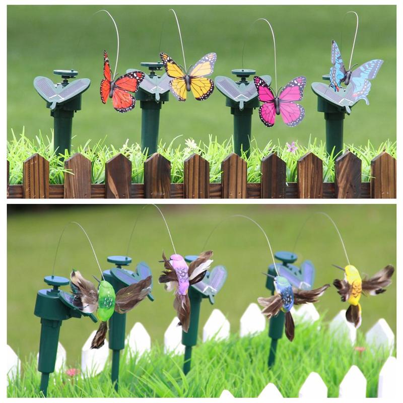 Solar-Powered Dancing Hummingbird and Butterfly Garden Decor