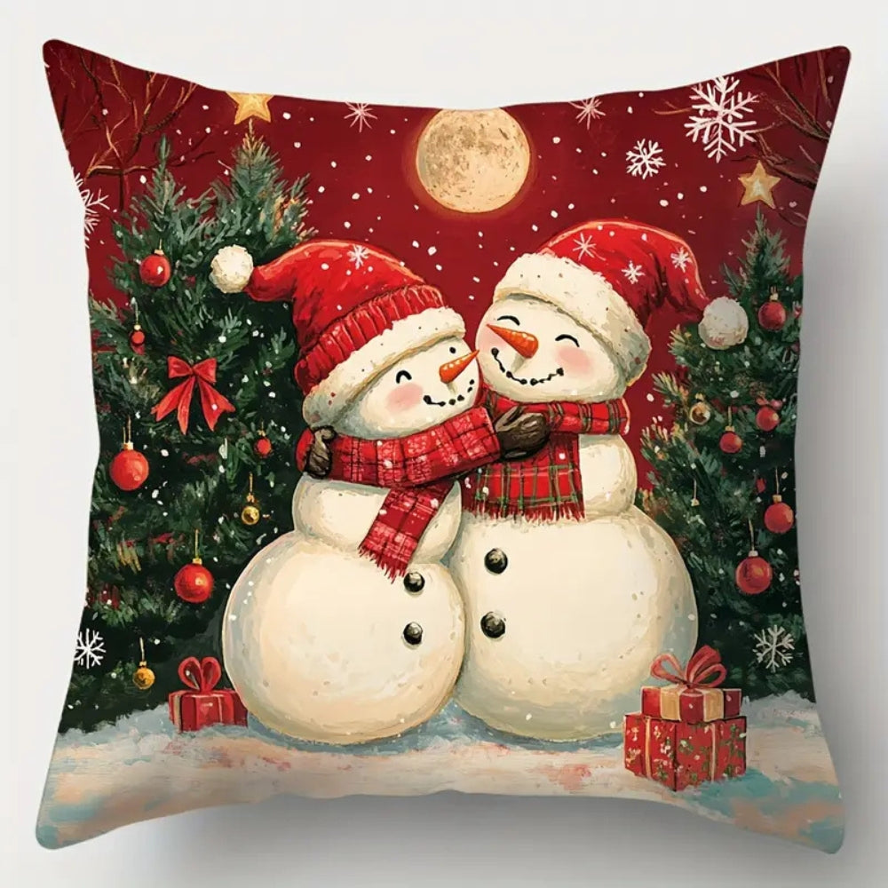 Santa Claus Sleigh Christmas Cushion Cover 18x18 Inch