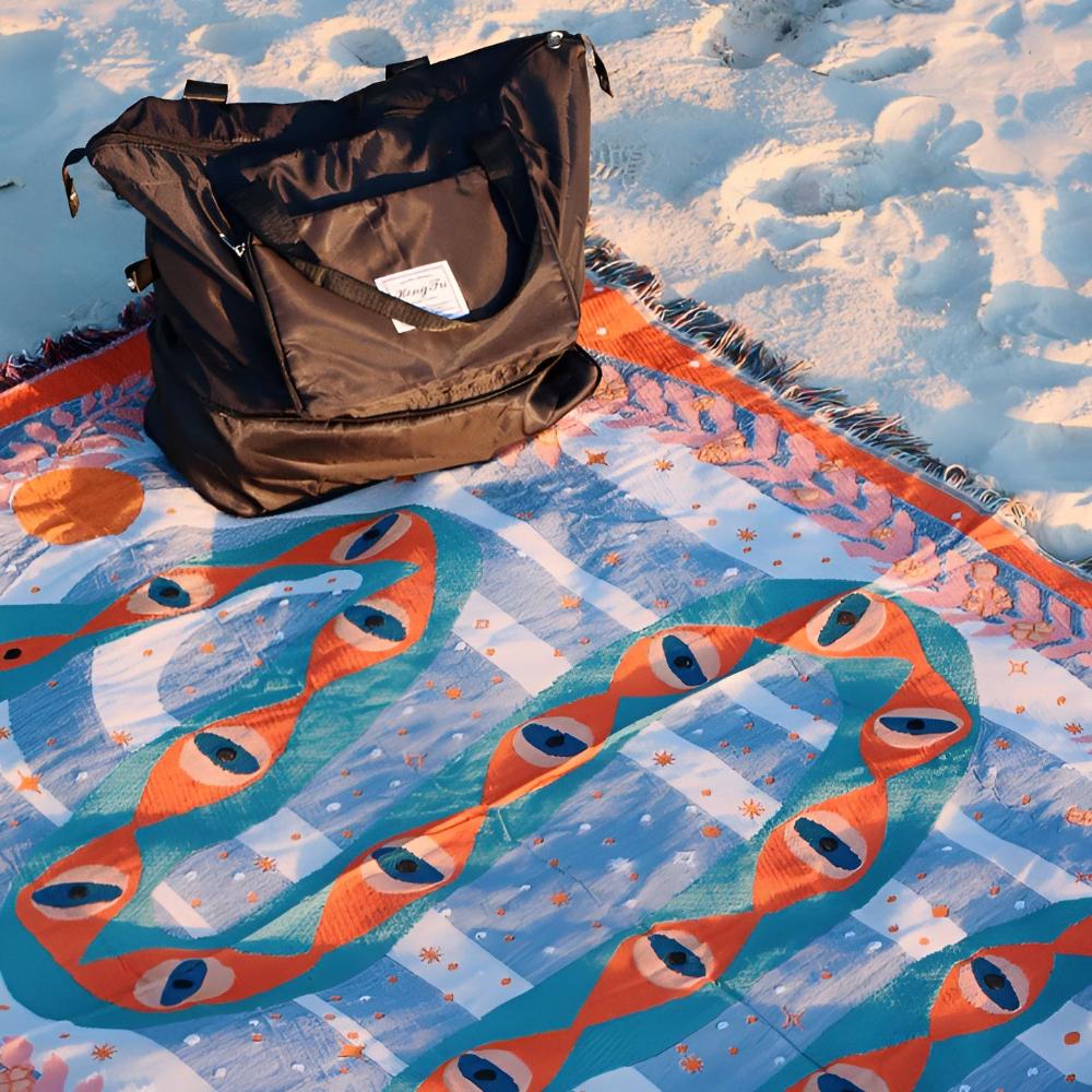 Serpent's Embrace Microfiber Blanket with Jacquard Weave