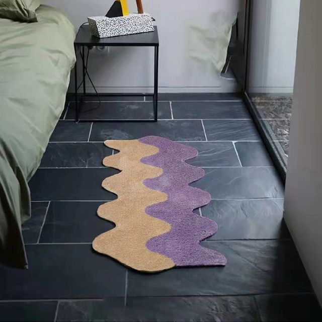 Abstract Color Block Cotton-Polyester Rug