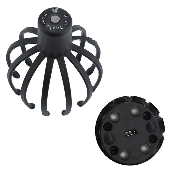 Rechargeable Octopus Head Massager with Vibration Settings