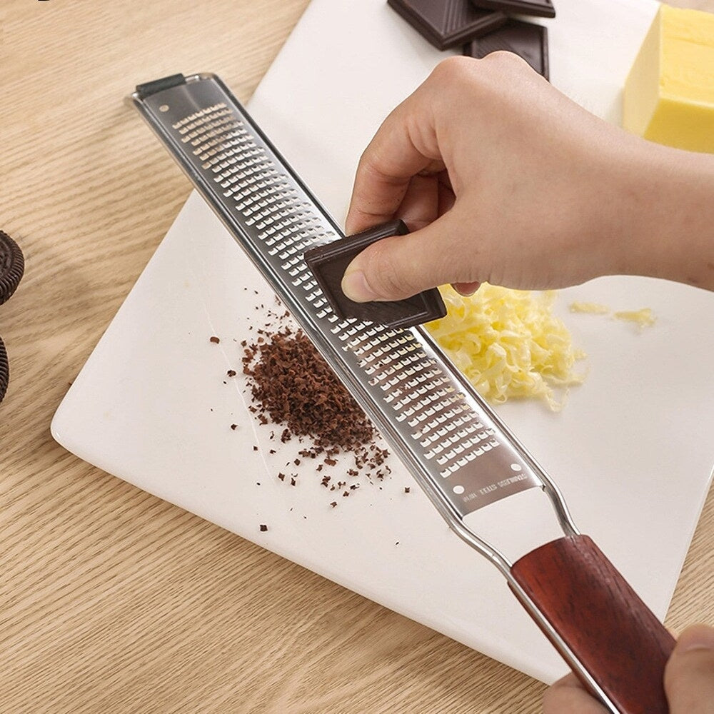Stainless Steel Long-Handled Grater with Wooden Handle