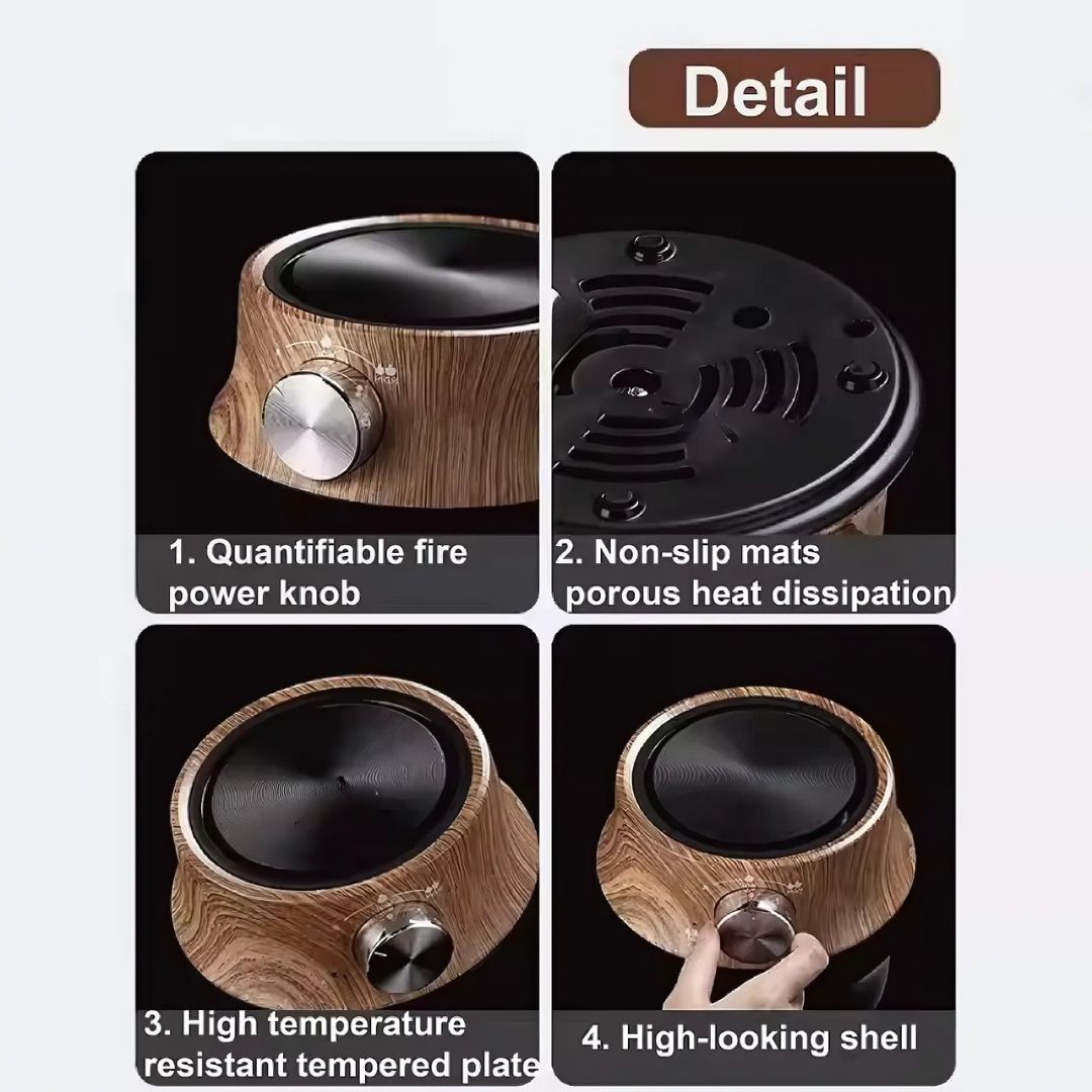 Compact Electric Hot Plate with Adjustable Temperature Control