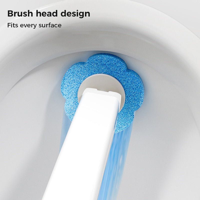 Disposable Toilet Cleaning Brush Set with Sponge Heads and Holder