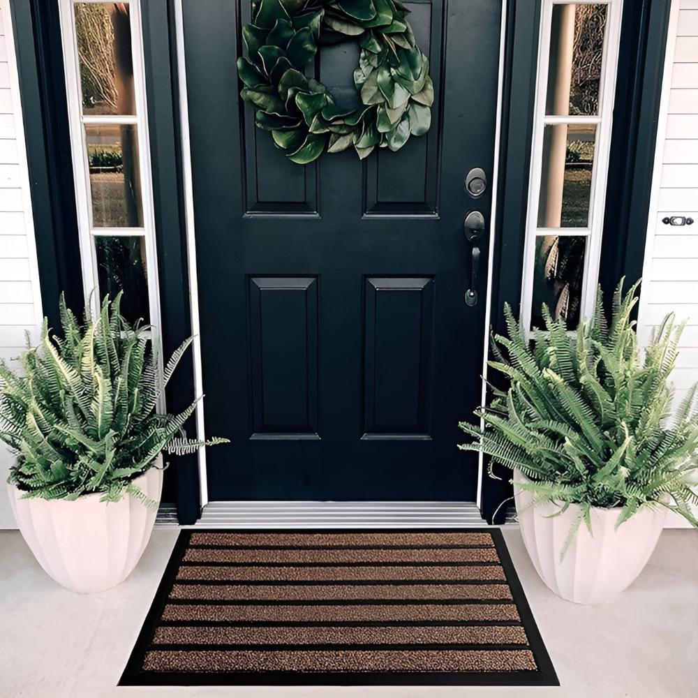 Heavy-Duty Stripe Door Mat with Non-Slip Backing
