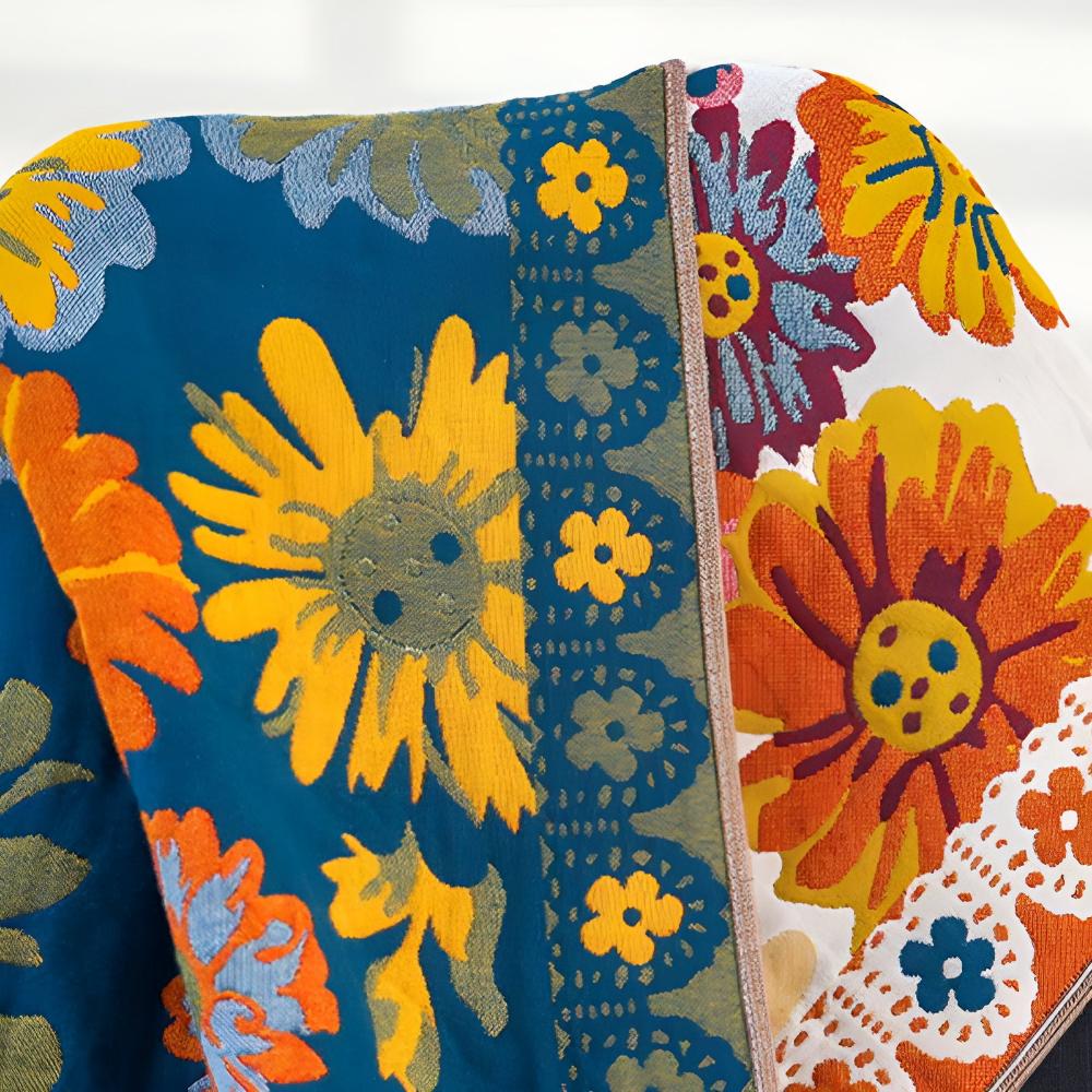 Floral Cotton Bath Towel - Lightweight & Quick-Drying