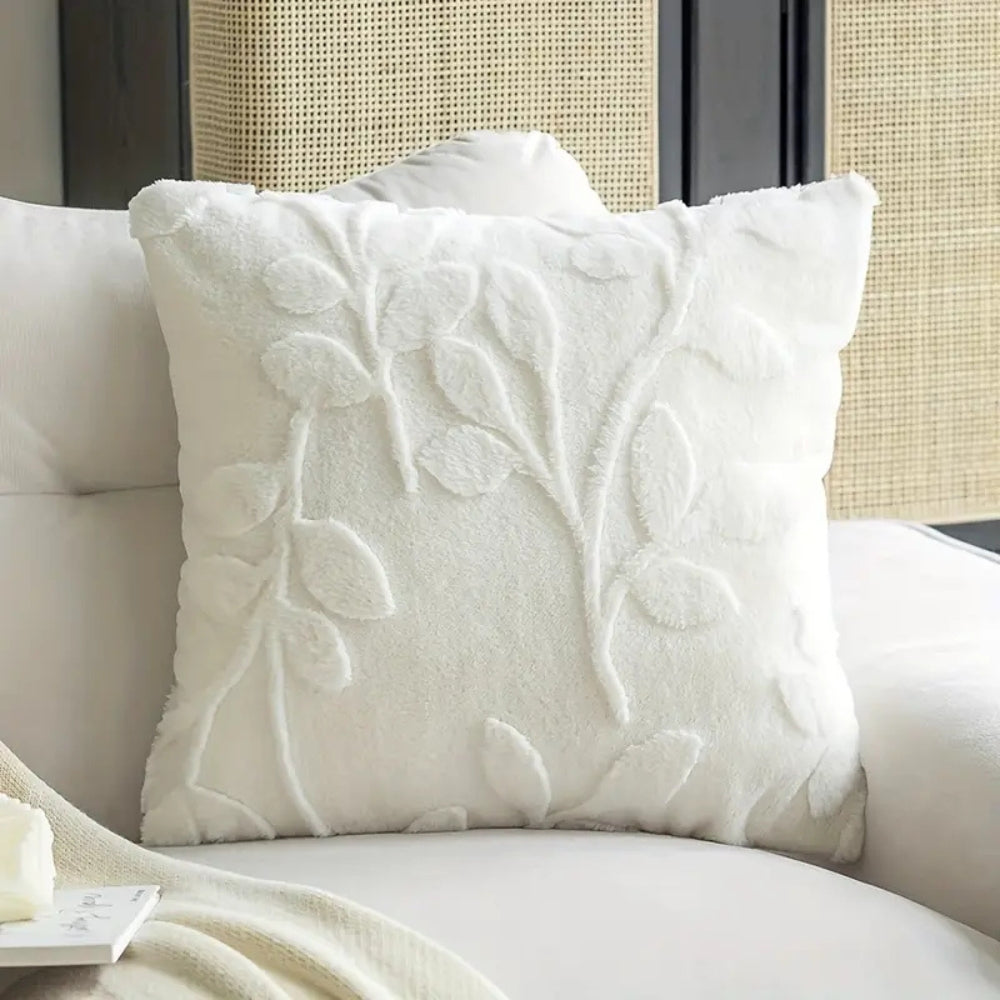 Branch Pattern Faux Fur Cushion Cover 18x18