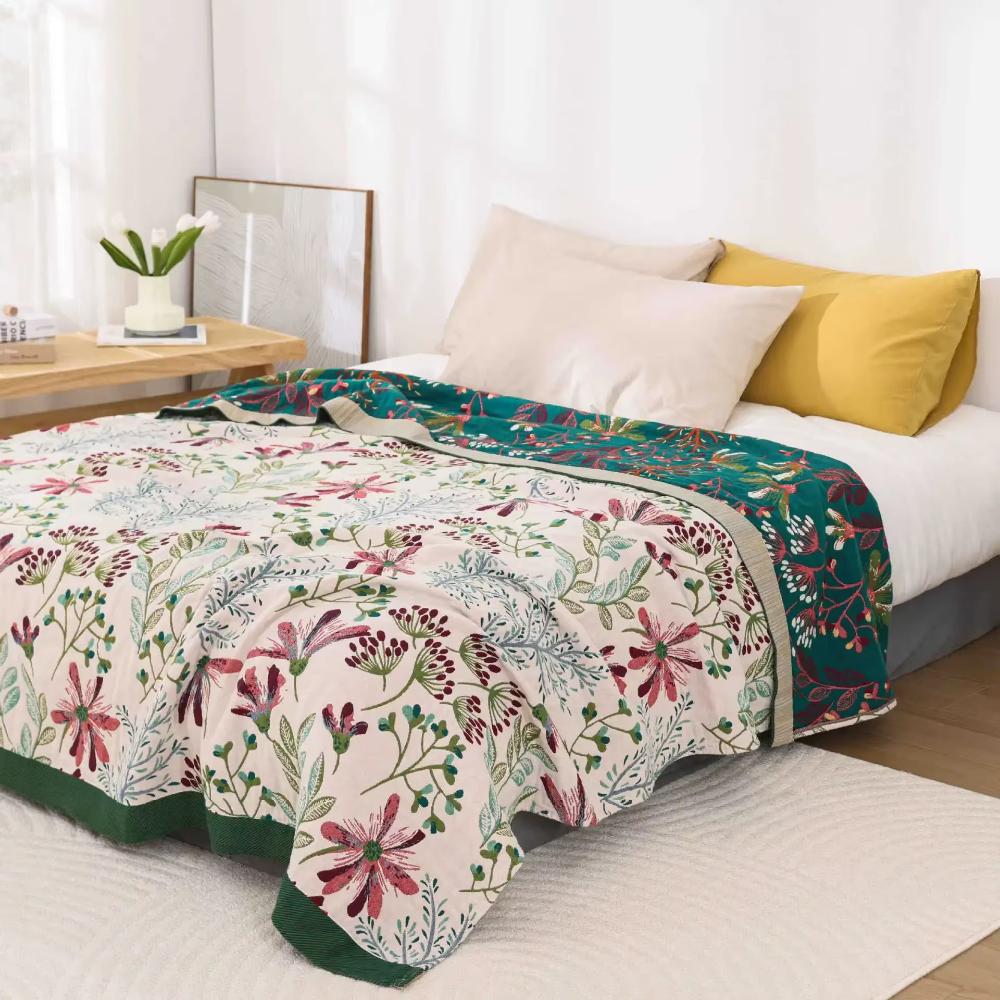 Organic Cotton 4-Layer Gauze Throw Blanket