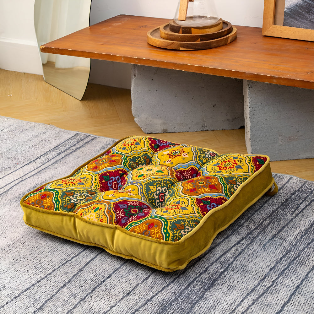 Moroccan Patchwork Tie-Strap Cushion