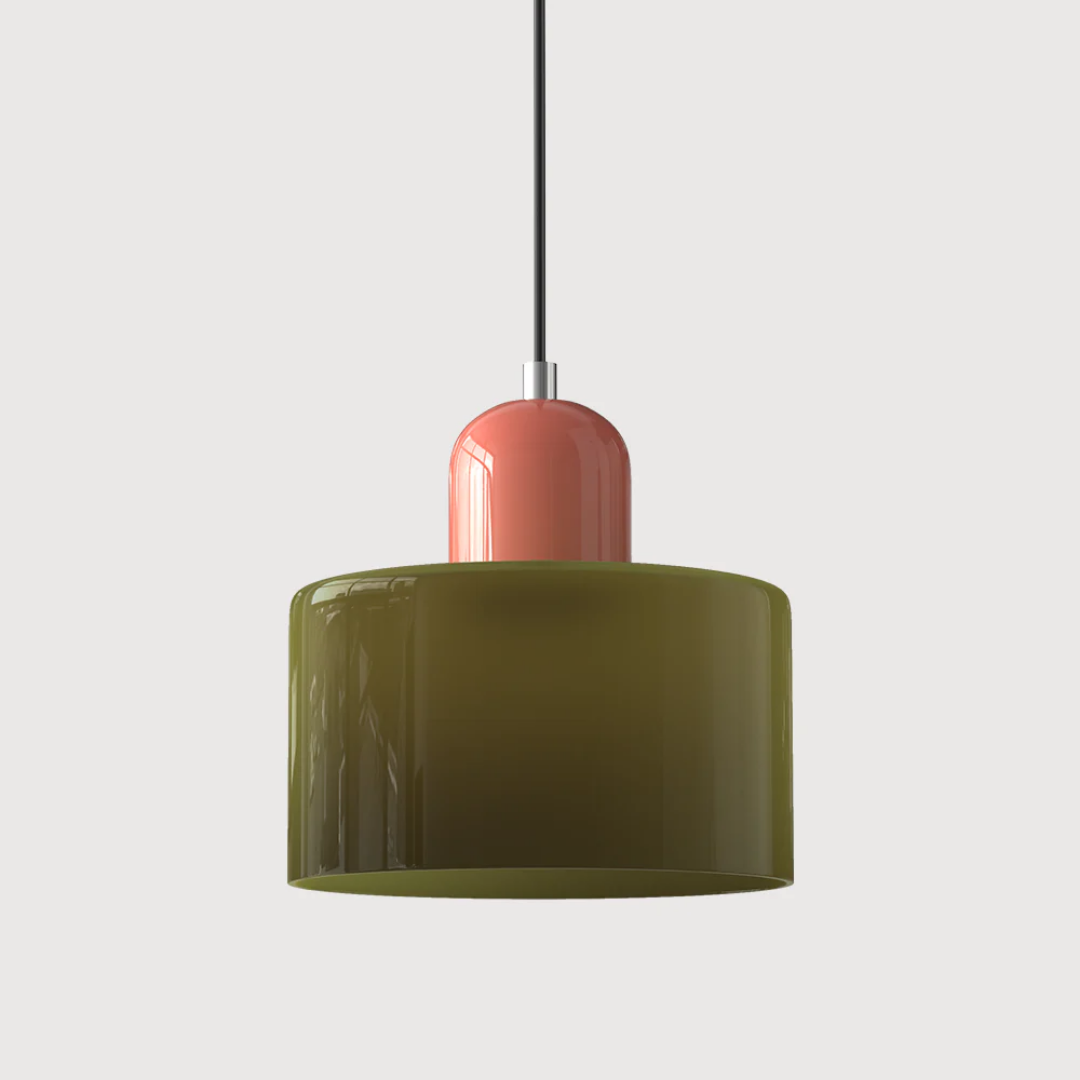 Retro Glass Shade Hanging Lamp with Adjustable Cable