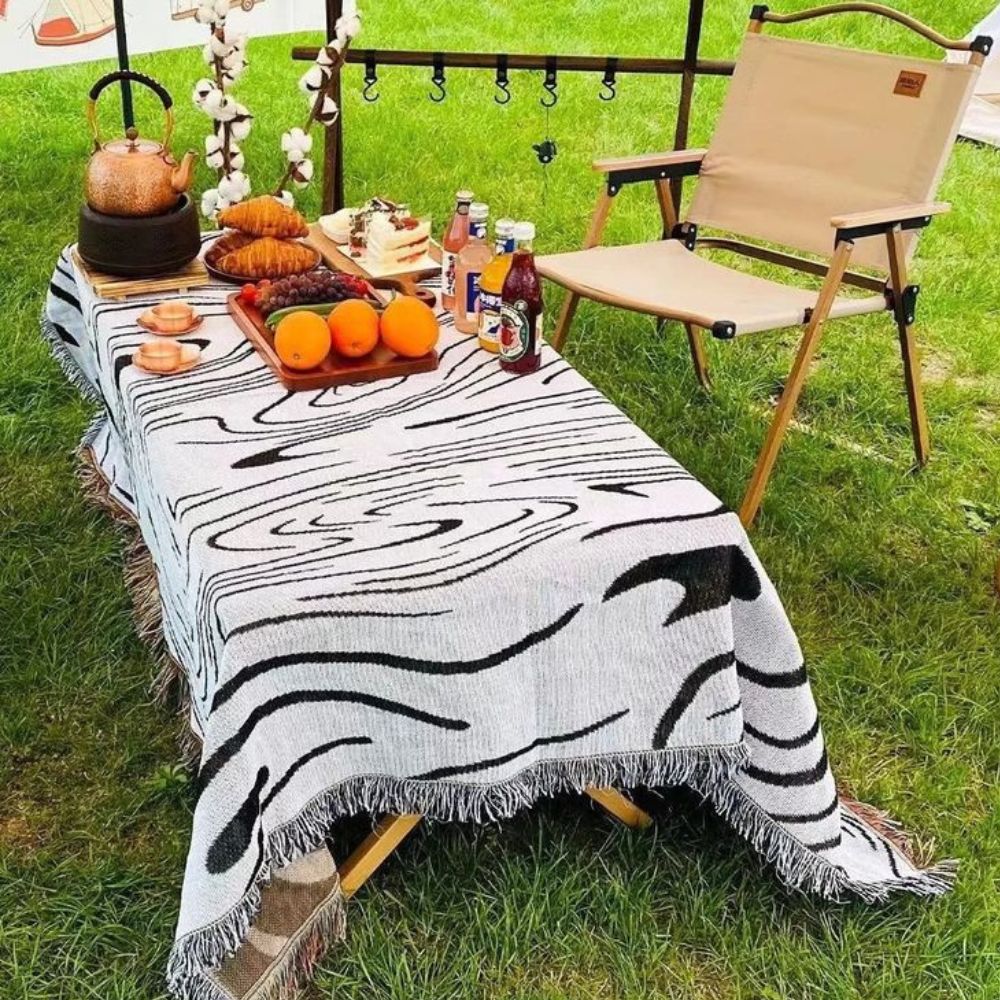 Marble Swirl Woven Cotton Throw Blanket