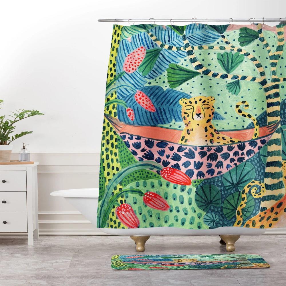 Tropical Cheetah Pattern Shower Curtain