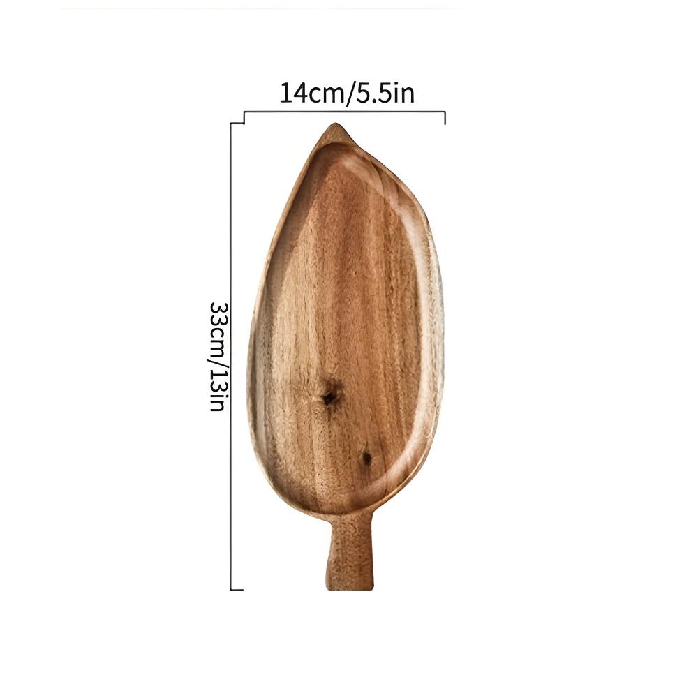 Leaf-Shaped Wooden Serving Tray