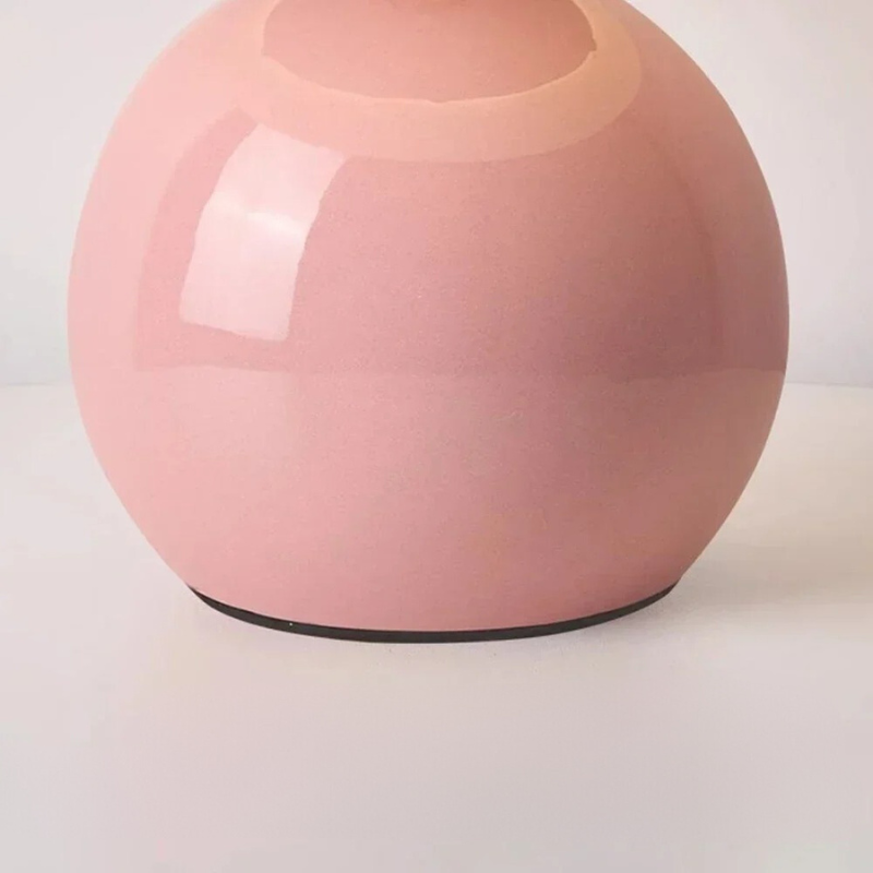 Cream Ceramic Mushroom Table Lamp with Warm LED Glow