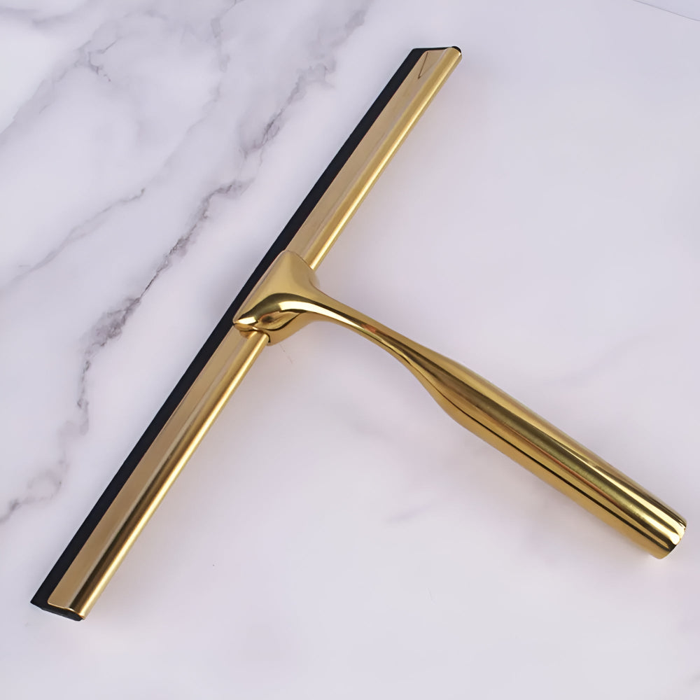 Gold Stainless Steel Squeegee with Ergonomic Handle