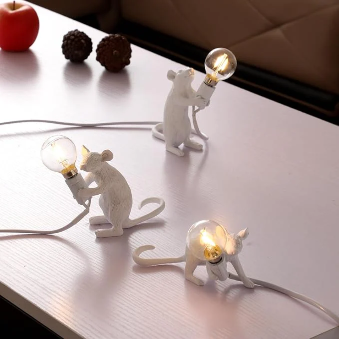 Mouse LED Table Lamp in Resin - Playful Night Light