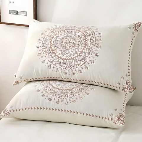 Soft Cotton Gauze Pillowcase with Boho Pattern