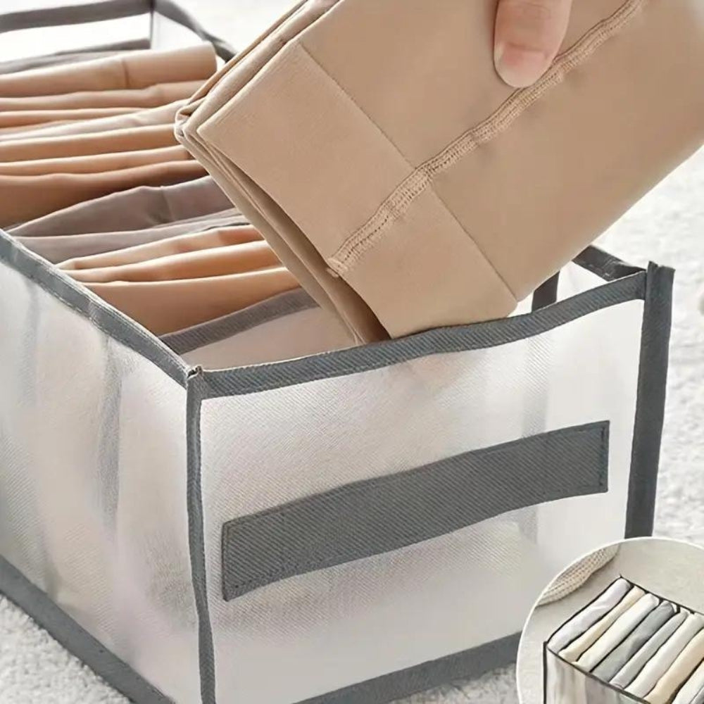 7-Compartment Foldable Clothes Organizer