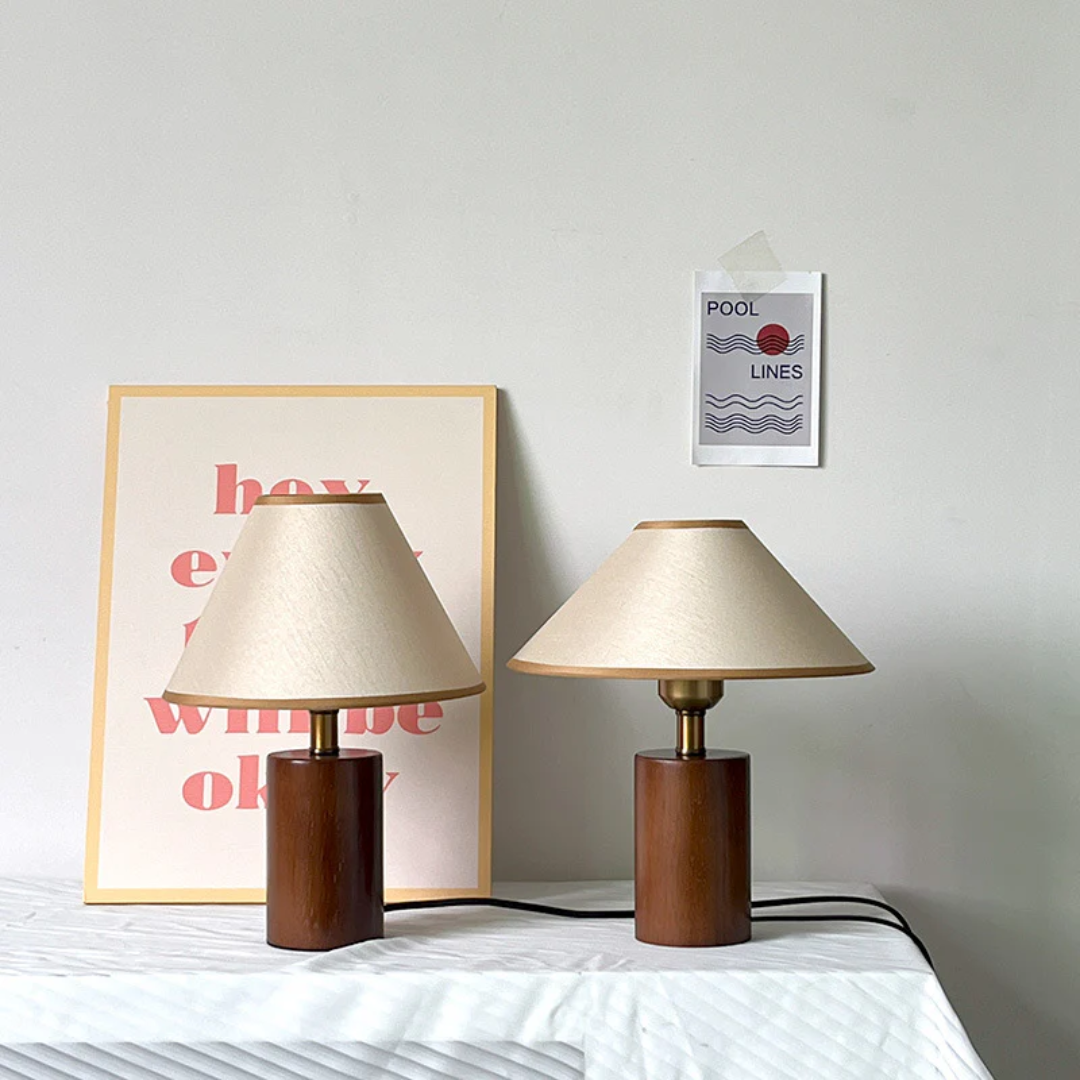 Korean Retro Style Wood Table Lamp