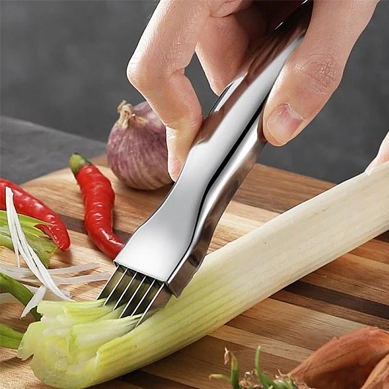 Stainless Steel Green Onion Chopper Knife with Ergonomic Grip