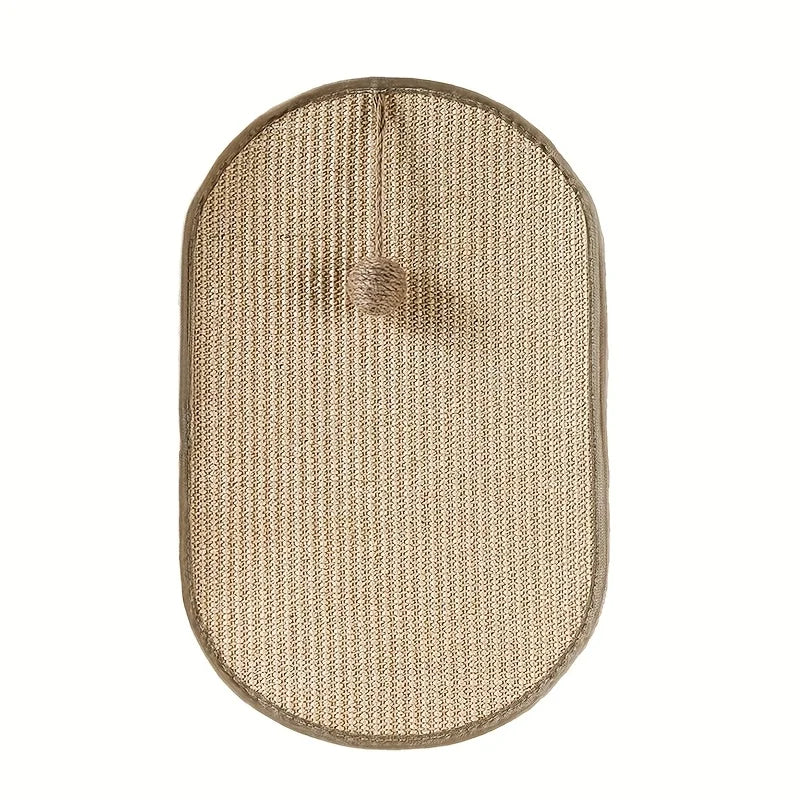 Sisal Wall Mounted Cat Scratch Pad with Hanging Toy