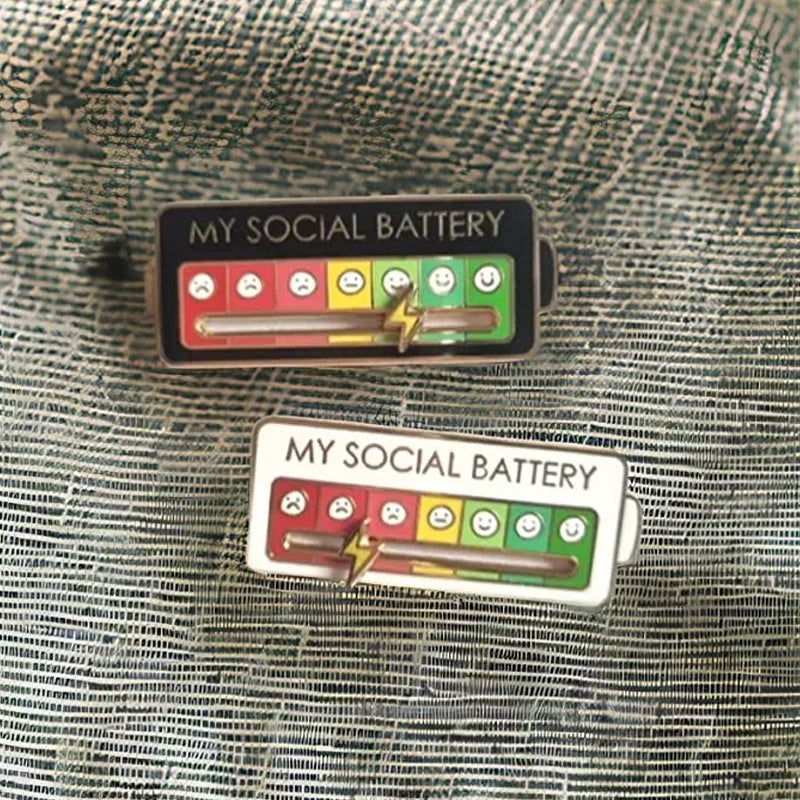 Interactive Mood Pins in Black and White Enamel