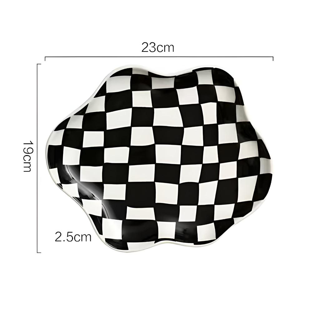 Checkered Ceramic Decorative Plate