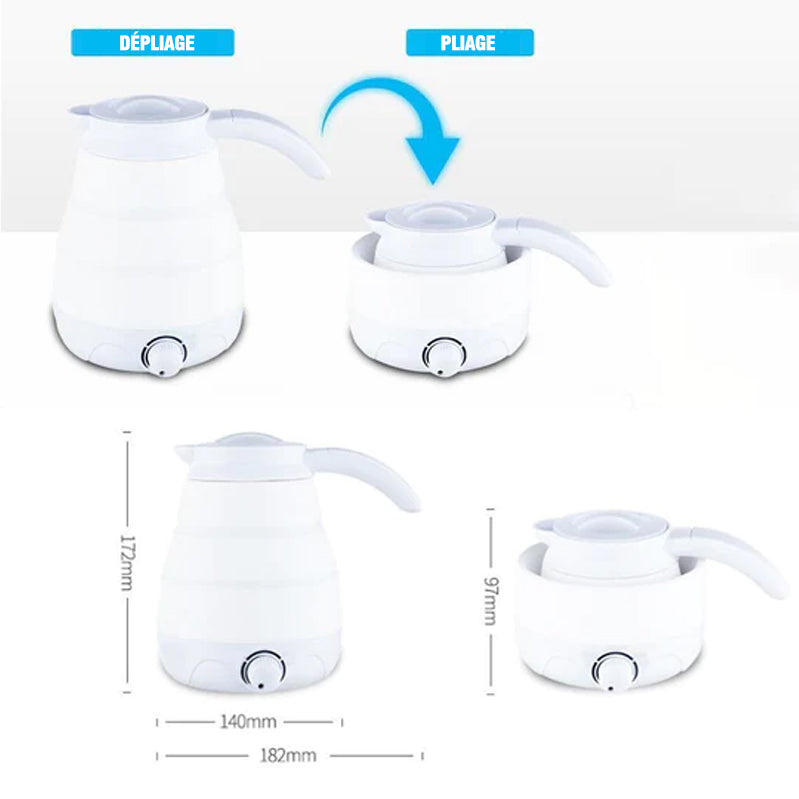 Portable Foldable Silicone Travel Kettle with Universal Plug
