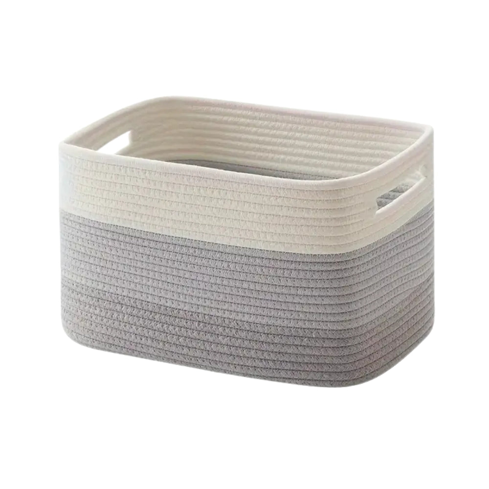 Ombre Woven Cotton Rope Storage Basket with Handles