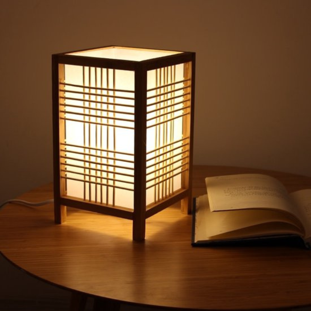 Japanese Bamboo LED Table Lamp for Calming Ambiance