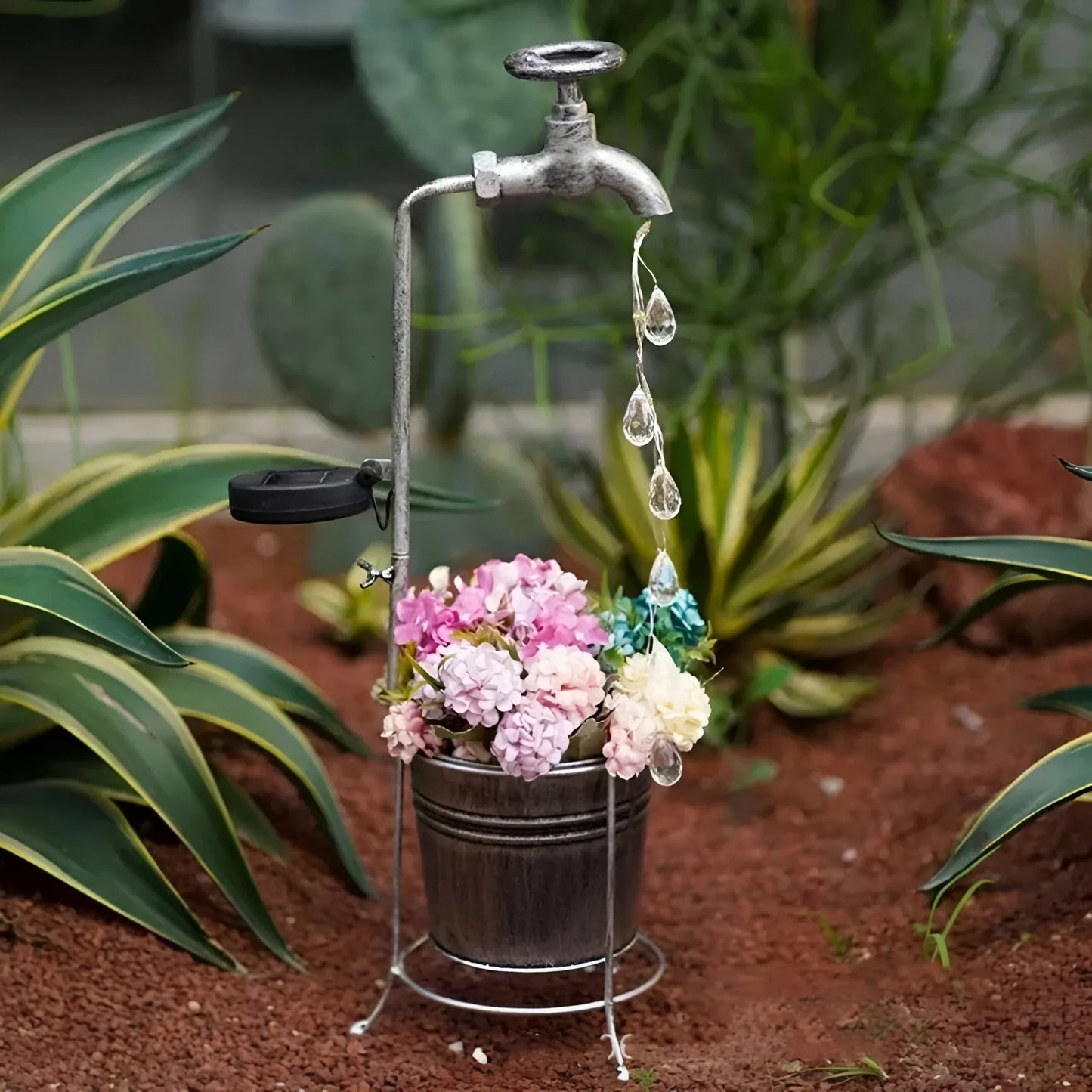 Solar-Powered Outdoor Garden Tap Light