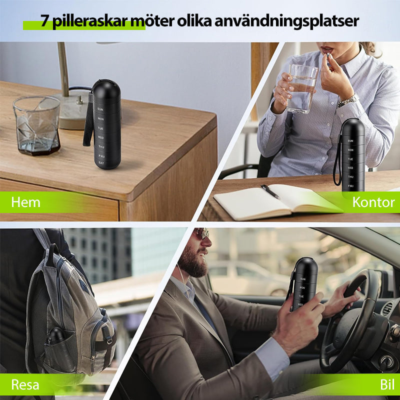7-Day Aluminum Portable Pill Organizer with Waterproof Design