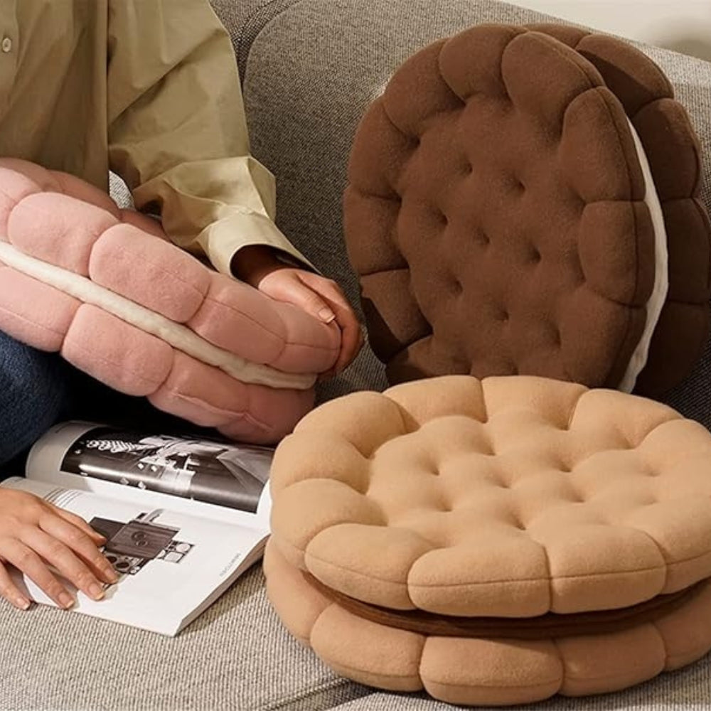 Cookie-Inspired Plush Cushion