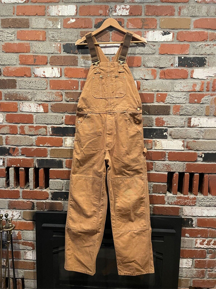 Men's Vintage Duck Canvas Bib Overalls with Adjustable Straps