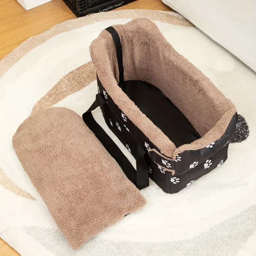 Portable Oxford Travel Pet Bed with Safety Straps for Small Dogs and Cats