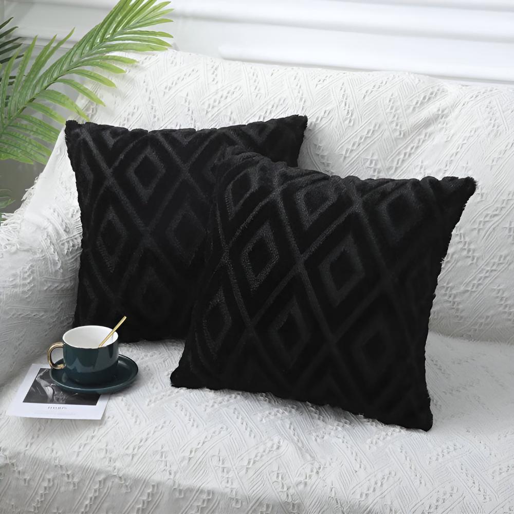 3D Diamond Pattern Cotton Linen Cushion Cover