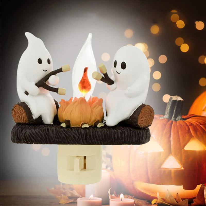 Ghost Campfire Night Light with Flickering Flame Effect