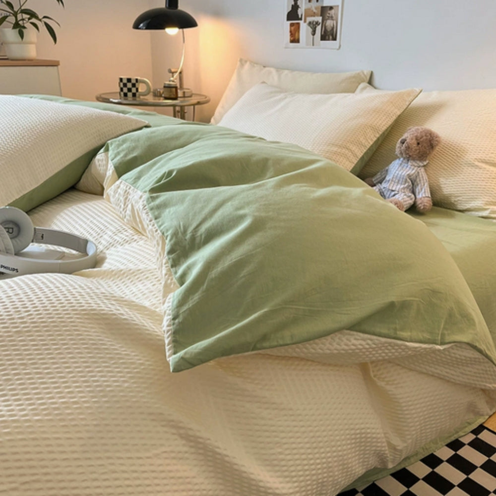 Ultra-Soft Waffle Duvet Cover Set with Pillowcases