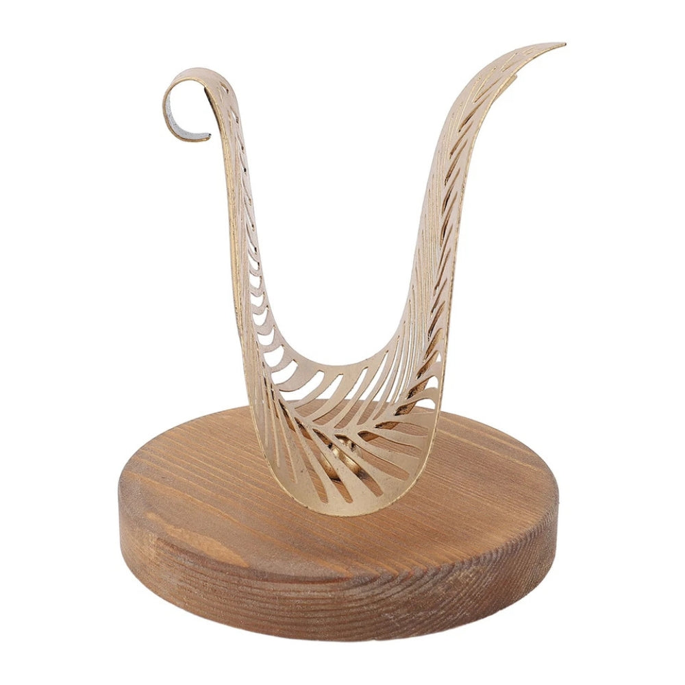 Iron Leaf Tissue Holder with Wooden Base
