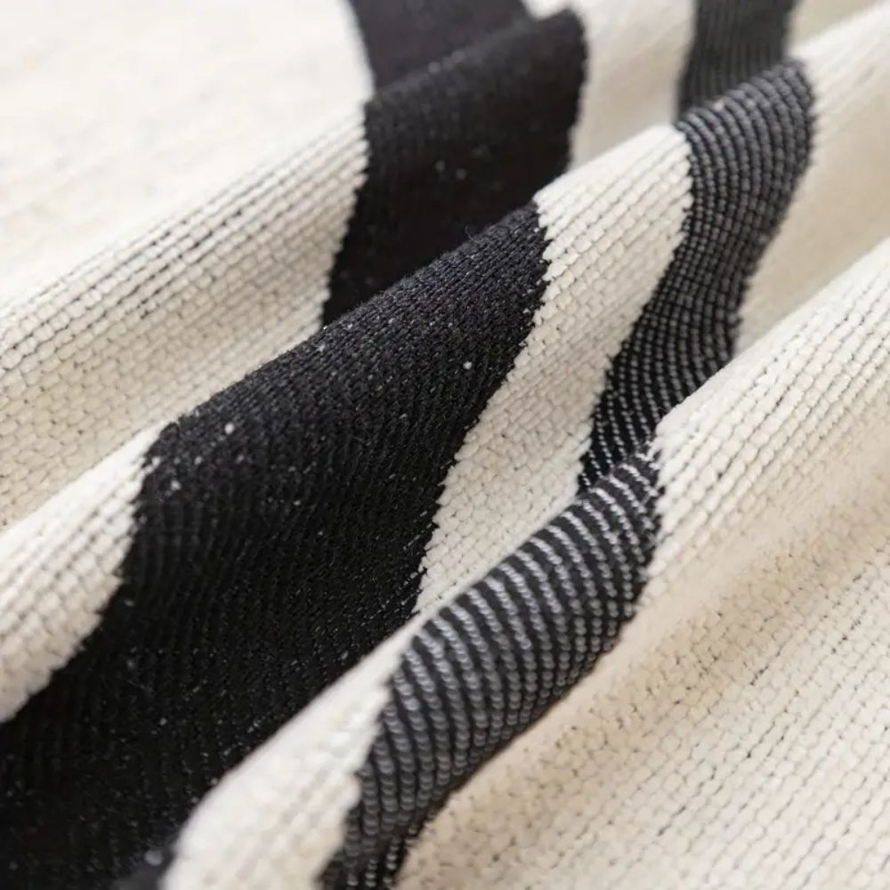 Non-Slip Wave Lines Chenille Sofa Cover with Tassels