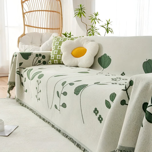 Reversible Floral Microfiber Sofa Cover